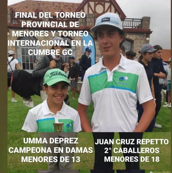 Umma Deprez 1° y Juan Cruz Repetto 2°